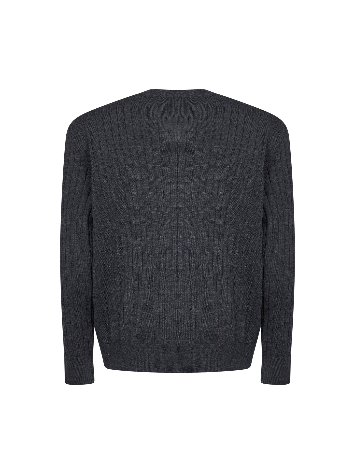 Cardigan in maglia a coste piatte grigia