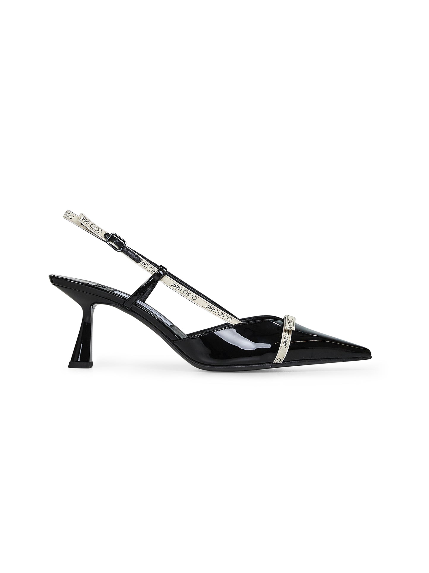 Black patent leather Camila 65 slingback pumps