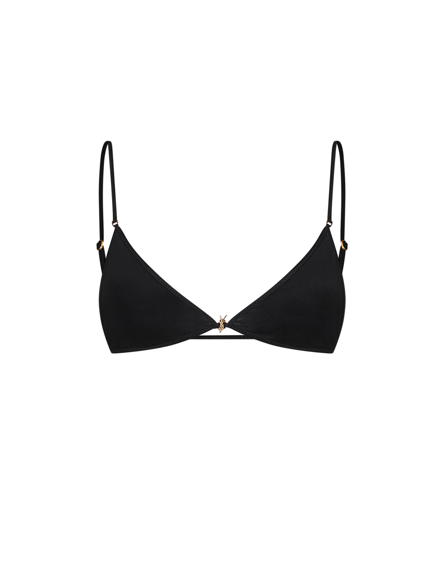 Black stretch viscose triangle bra