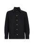 Camicia in tela di lana nera