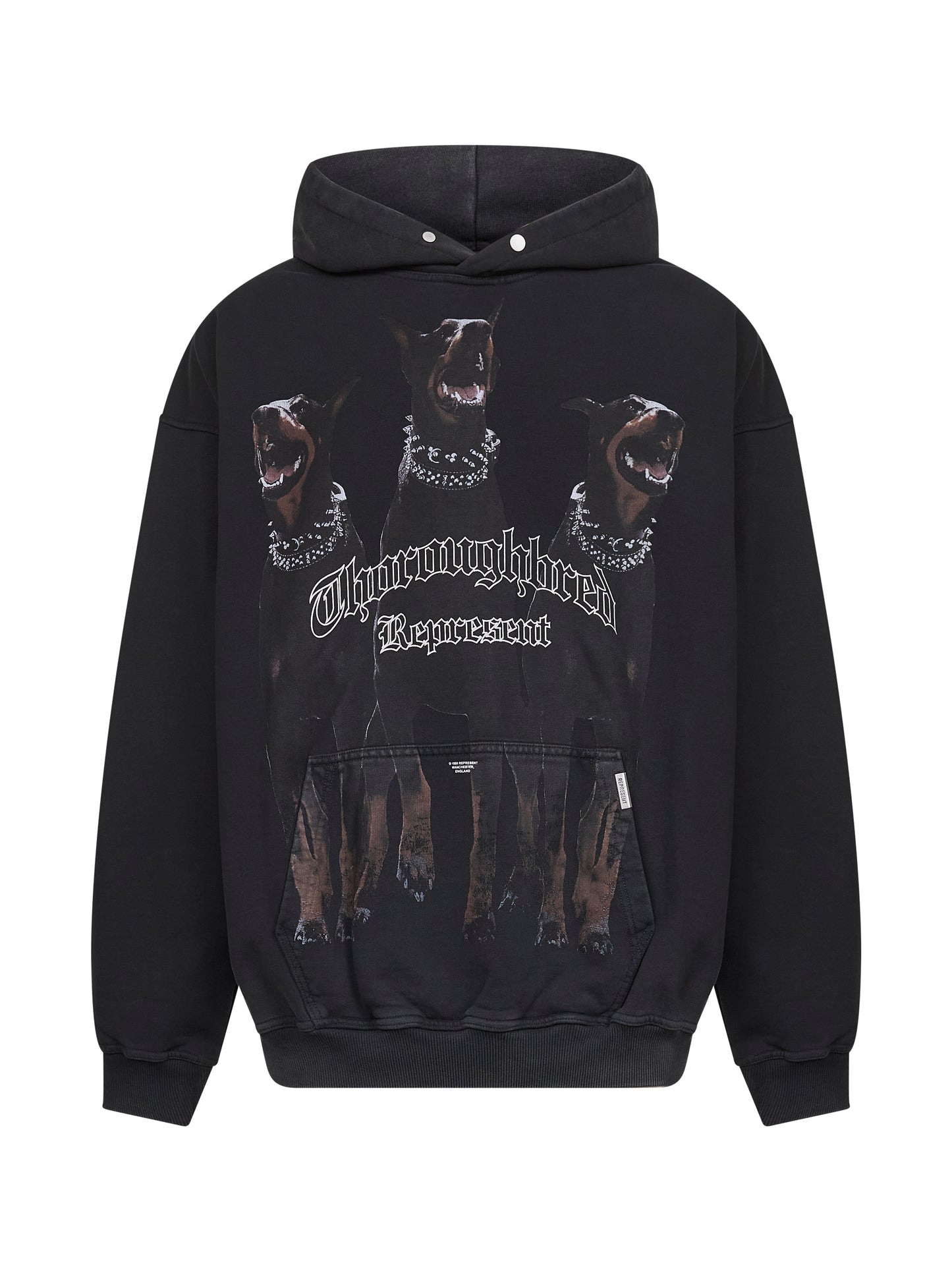 Felpa con cappuccio Thoroughbred nera