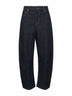 Blue cotton denim barrel jeans