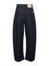 Blue cotton denim barrel jeans
