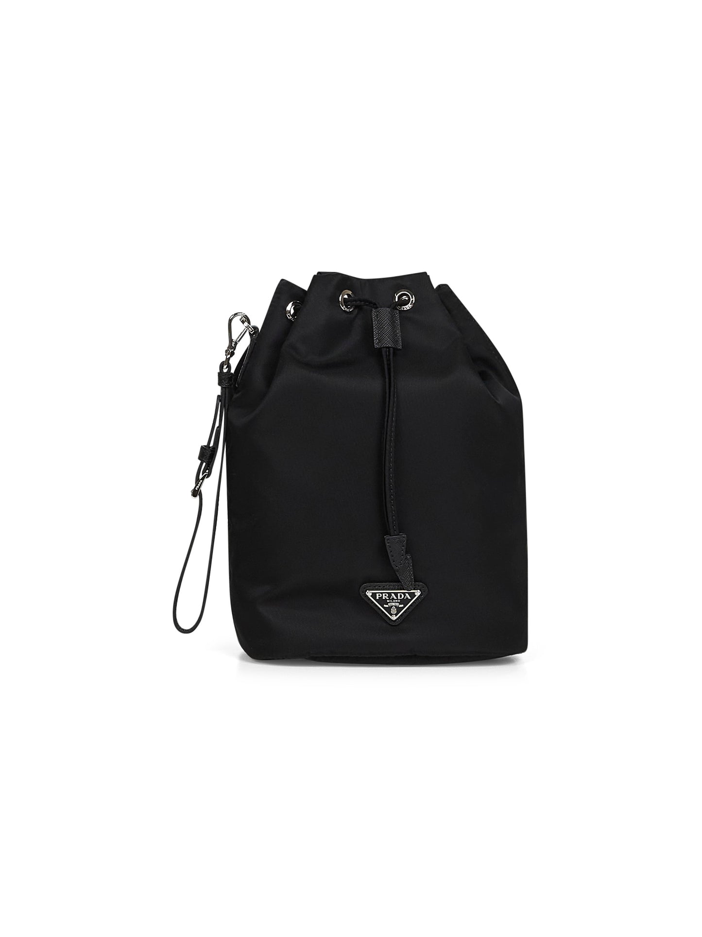 Black bucket pouch bag