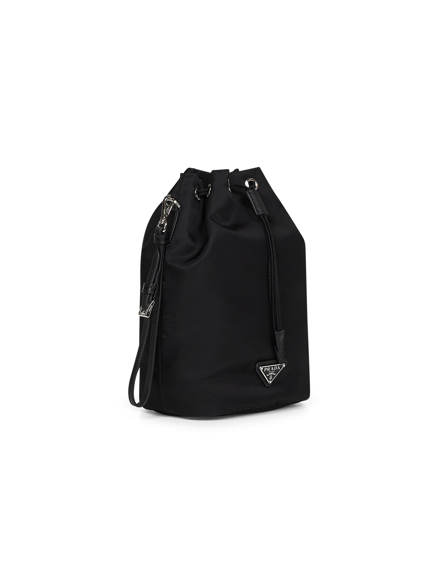 Black bucket pouch bag