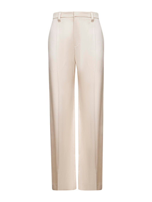 Beige cady satin Loose trousers