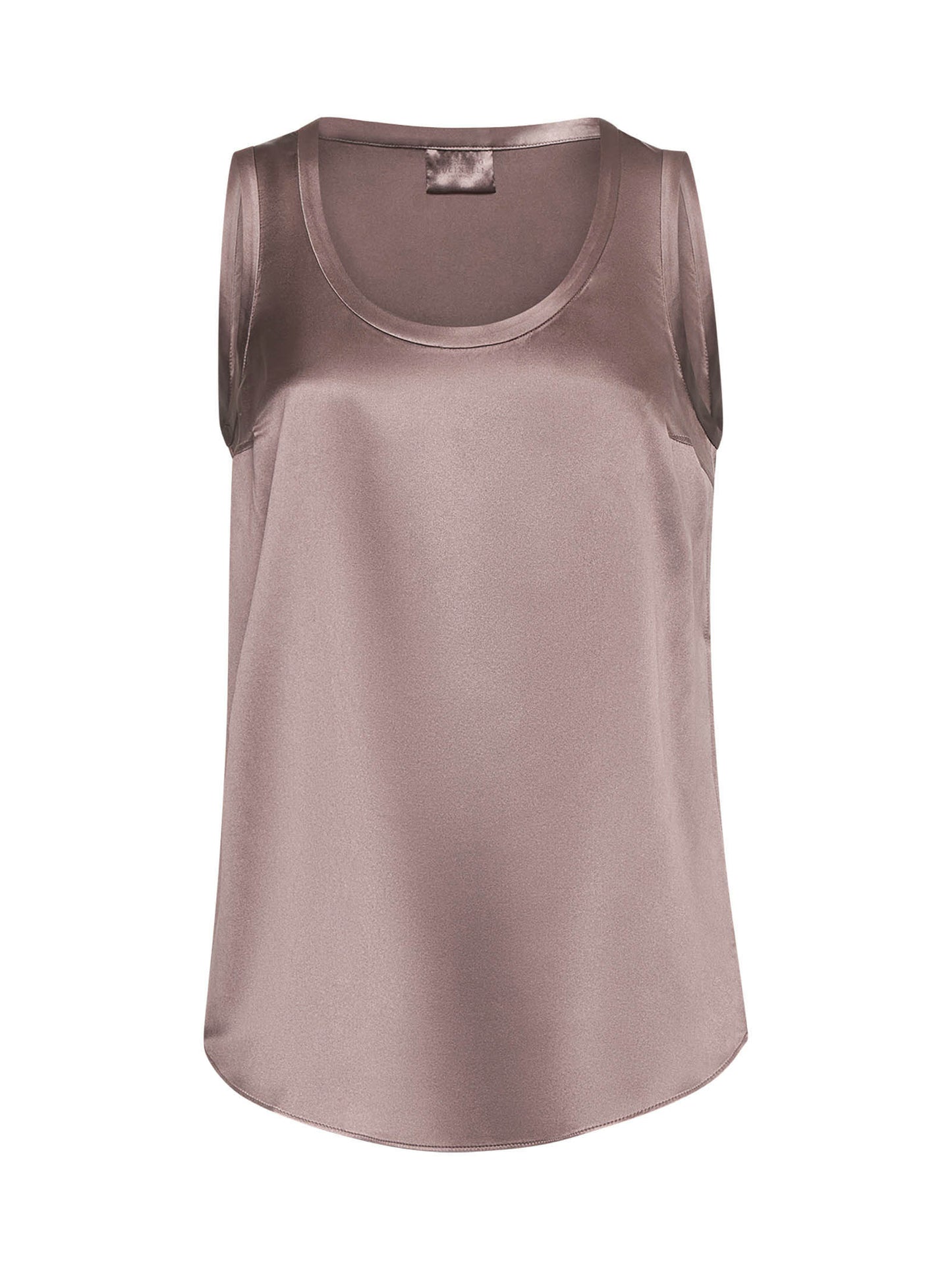 Top reversibile in raso marrone