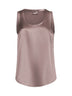 Top reversibile in raso marrone