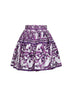 Maiolica print poplin mini skirt