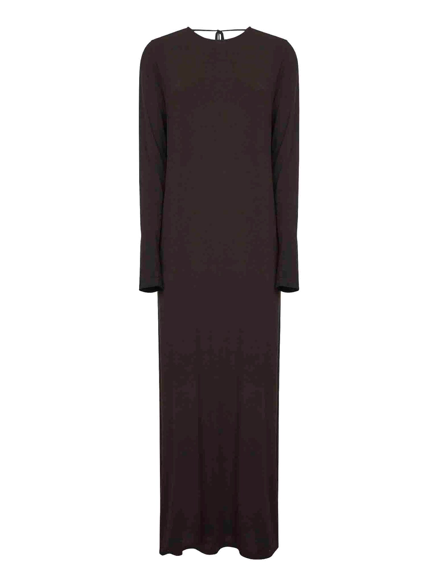 Brown stretch jersey Dea long dress