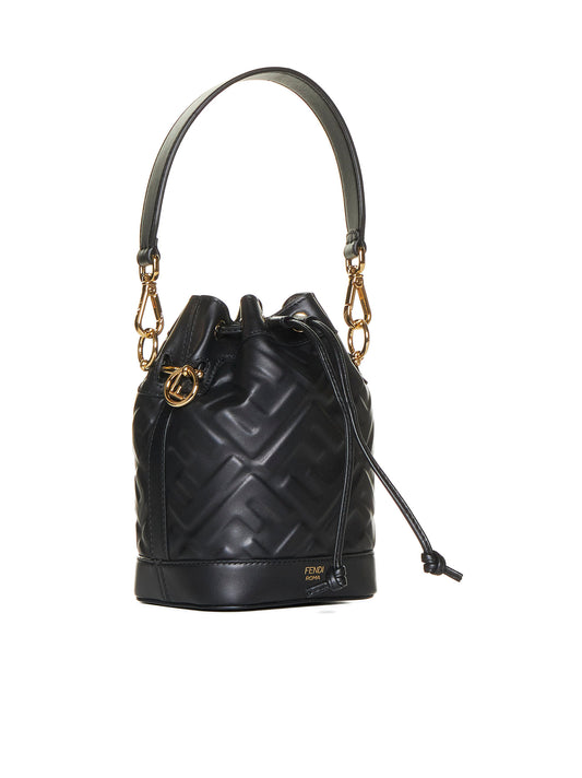 Mon Tresor Mini Bag in Black Leather with FF Motif