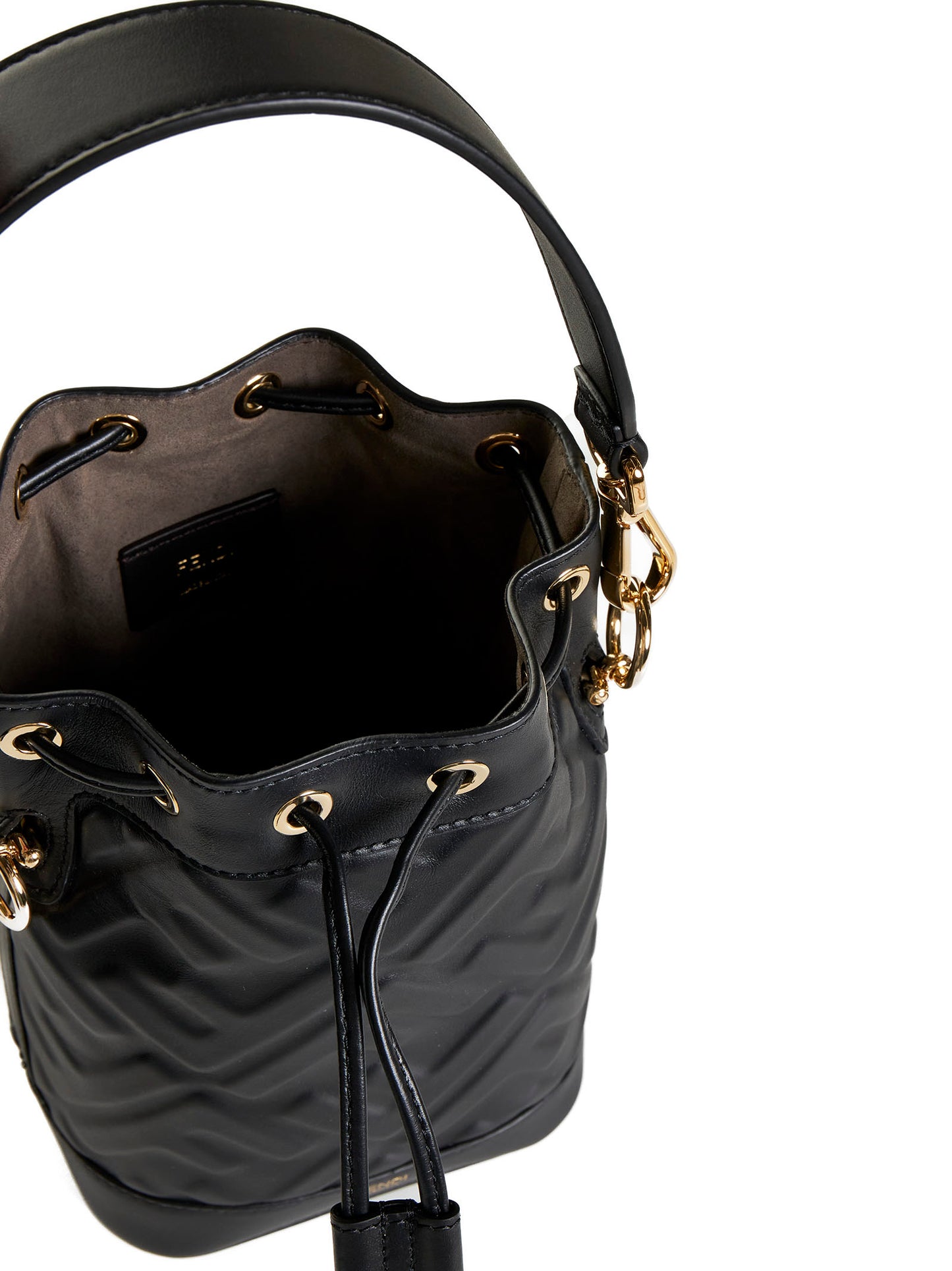 Mon Tresor Mini Bag in Black Leather with FF Motif