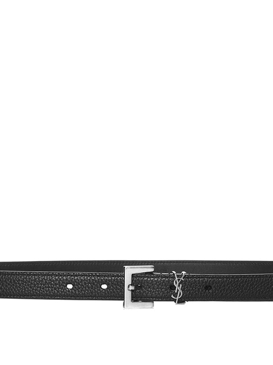 YSL logo leather belt