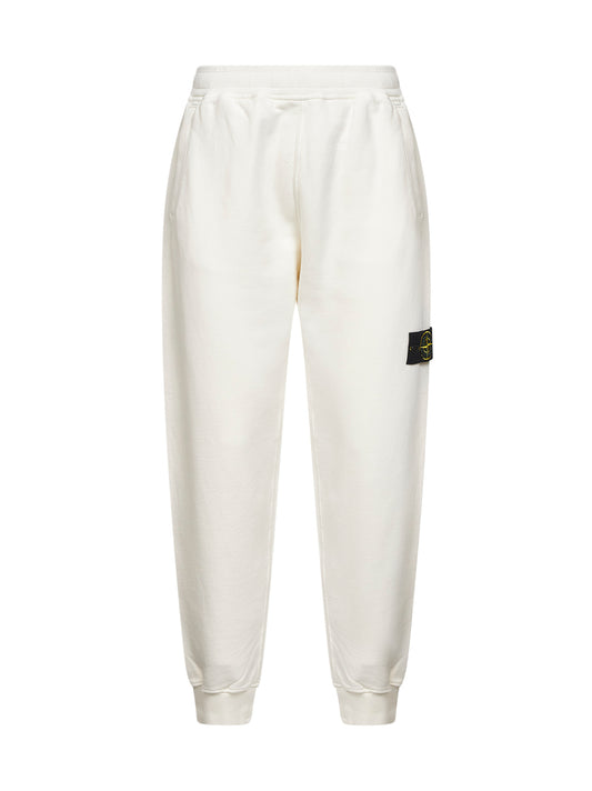 Ivory brushed organic cotton fleece joggers