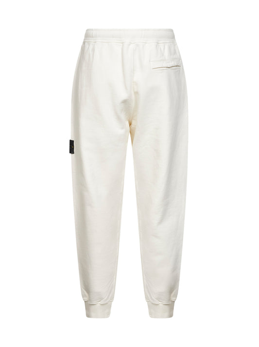 Ivory brushed organic cotton fleece joggers
