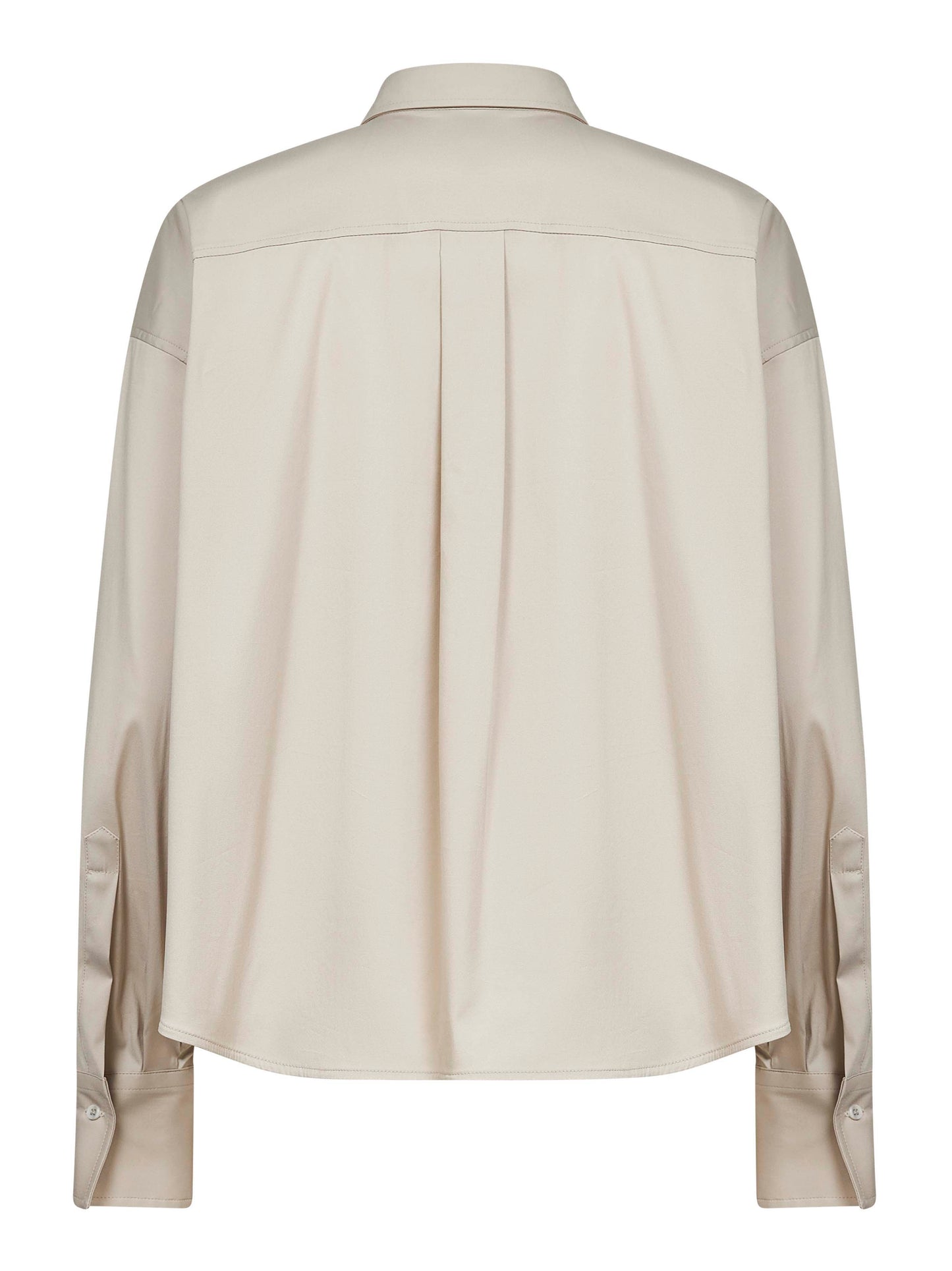 Camicia Crop fango con Shiny Flap Detail