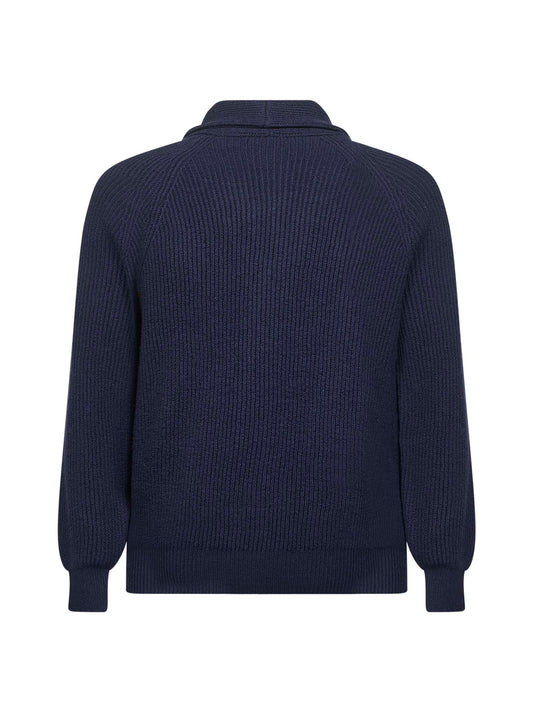 Blue malfilé cotton cardigan