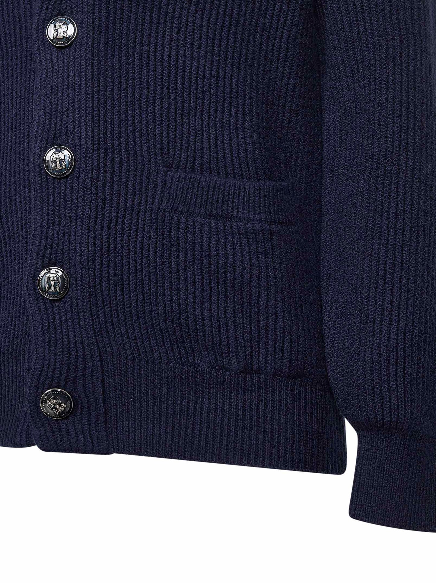 Blue malfilé cotton cardigan