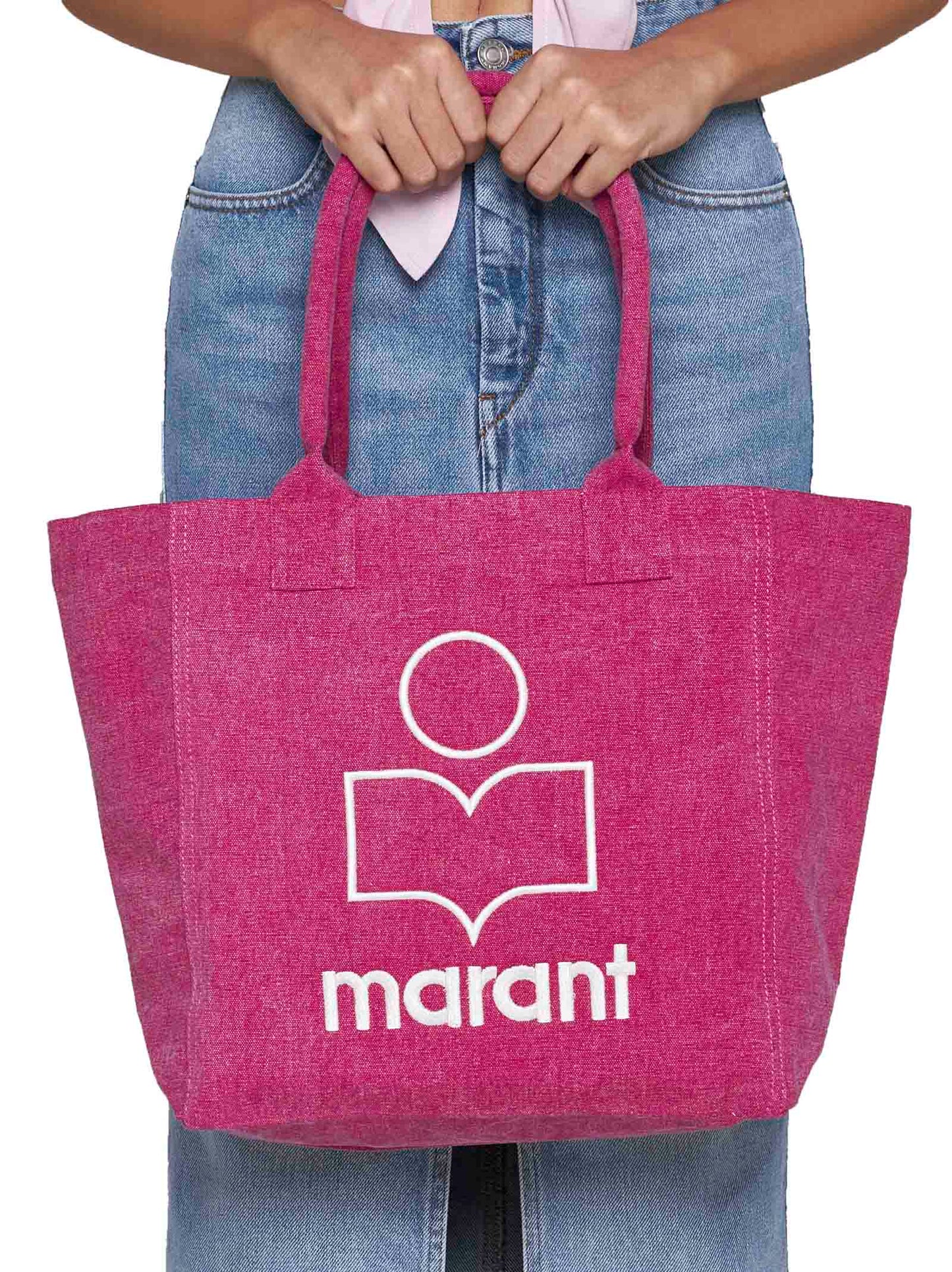 Small Yenky bag in faded-effect cotton with logo