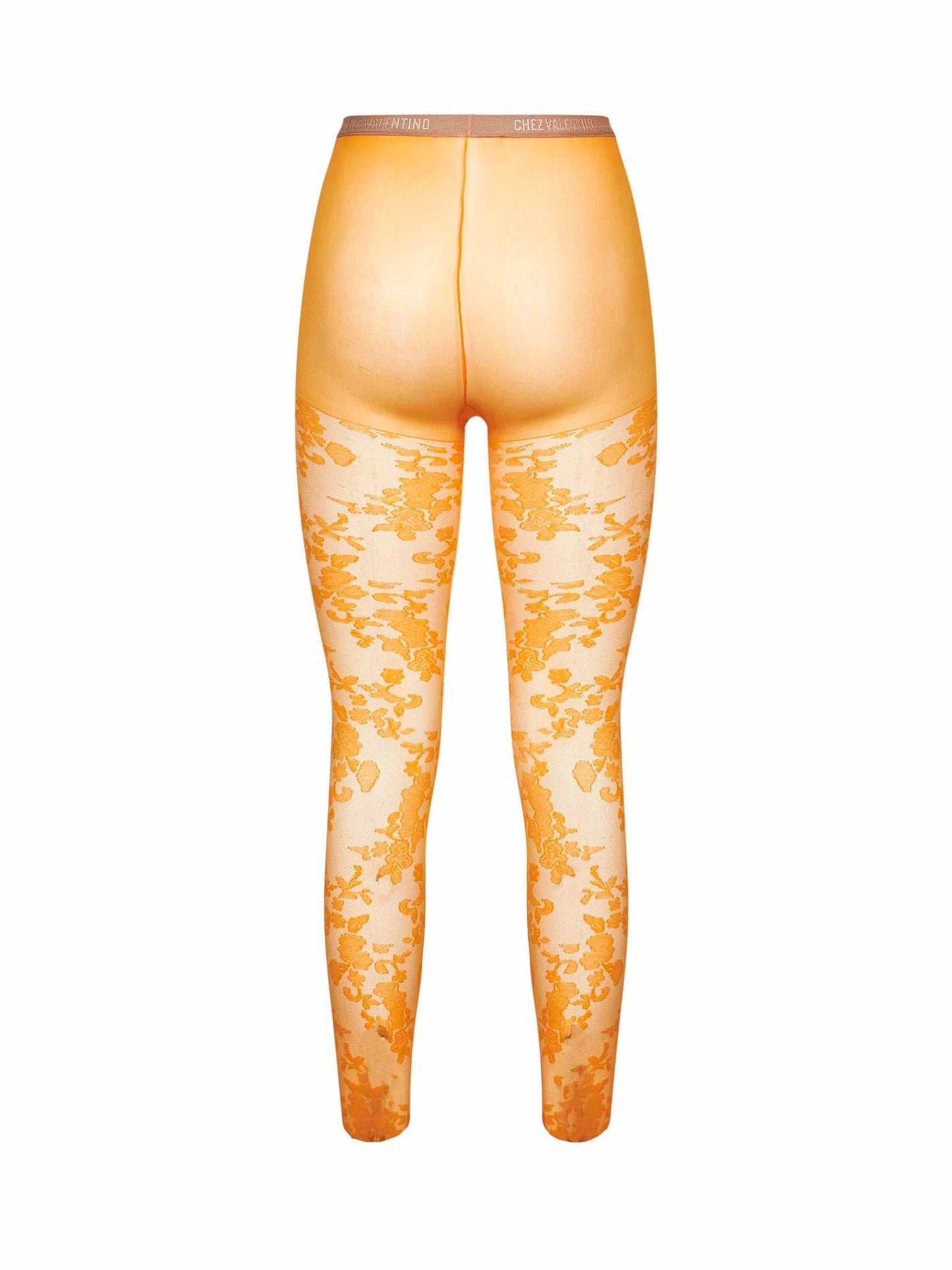Orange Lycra Lace tights