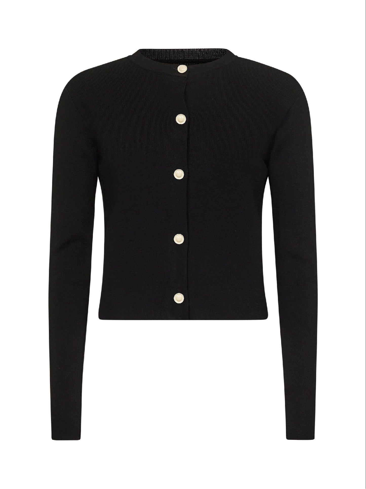 Black viscose blend half-and-half cardigan