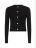 Black viscose blend half-and-half cardigan