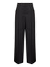Pantaloni a gamba larga in lana e mohair nero