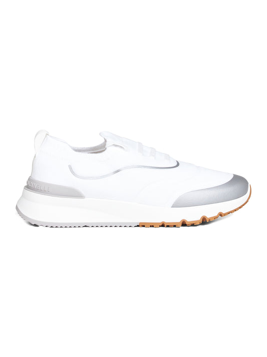 Runners in maglia di cotone techno bianco