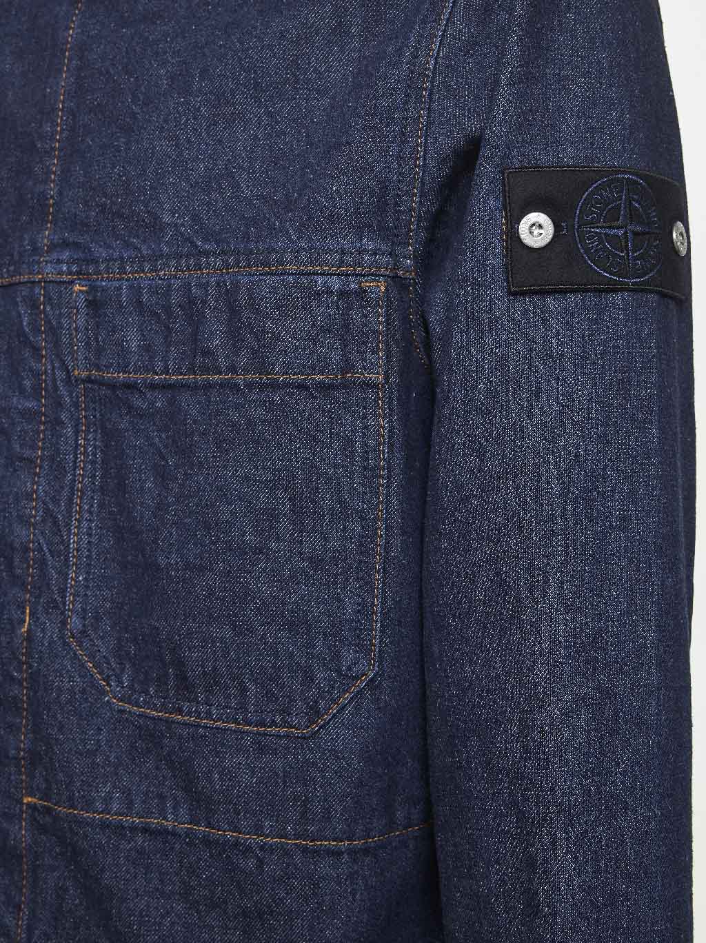 Blue cotton denim shirt jacket