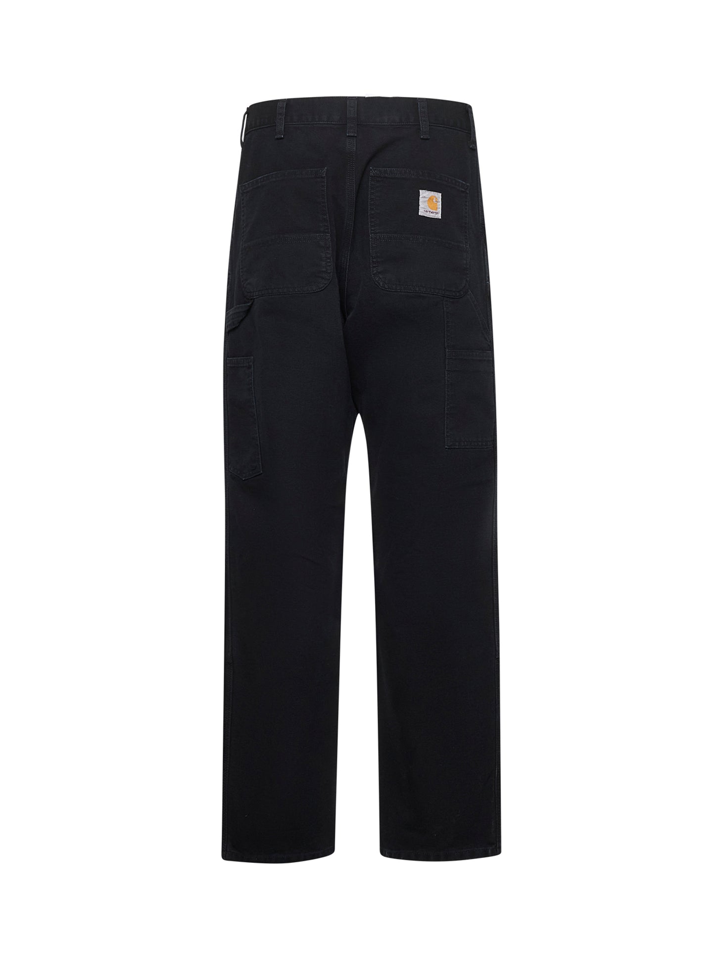 Black cotton canvas Double Knee jeans