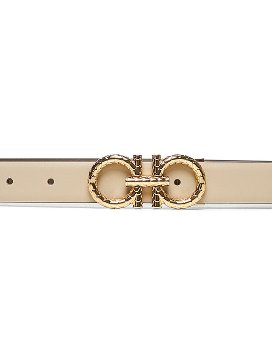 Stone reversible Gancini belt