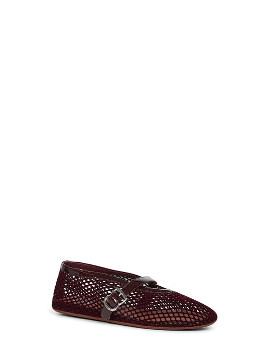Ballerine flat in rete effetto velluto bordeaux