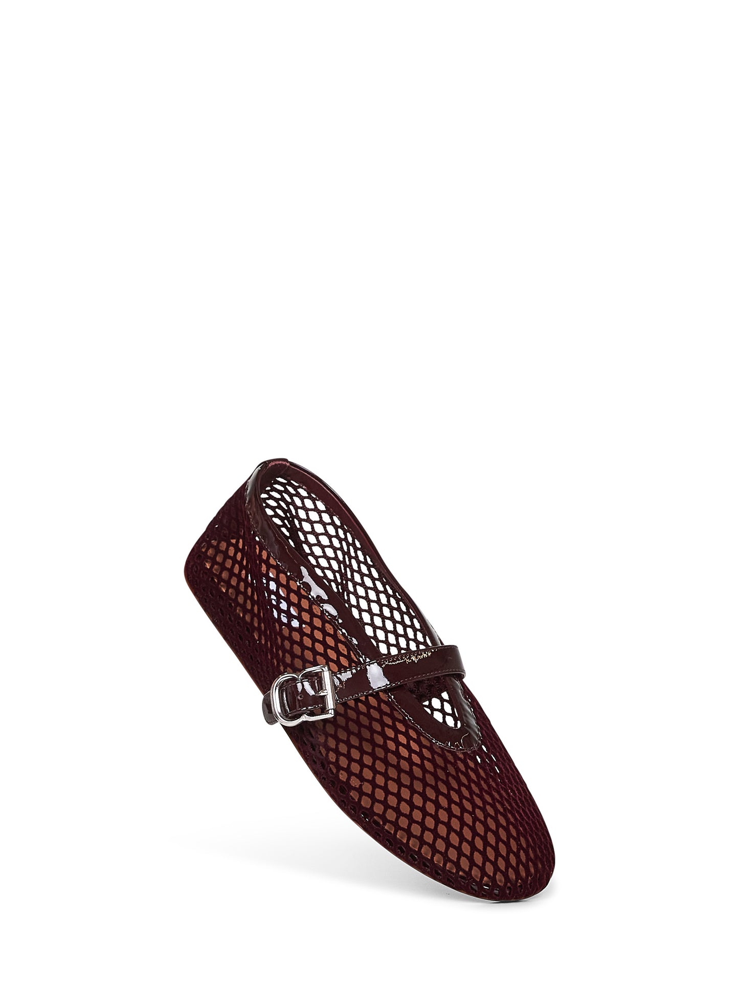 Ballerine flat in rete effetto velluto bordeaux