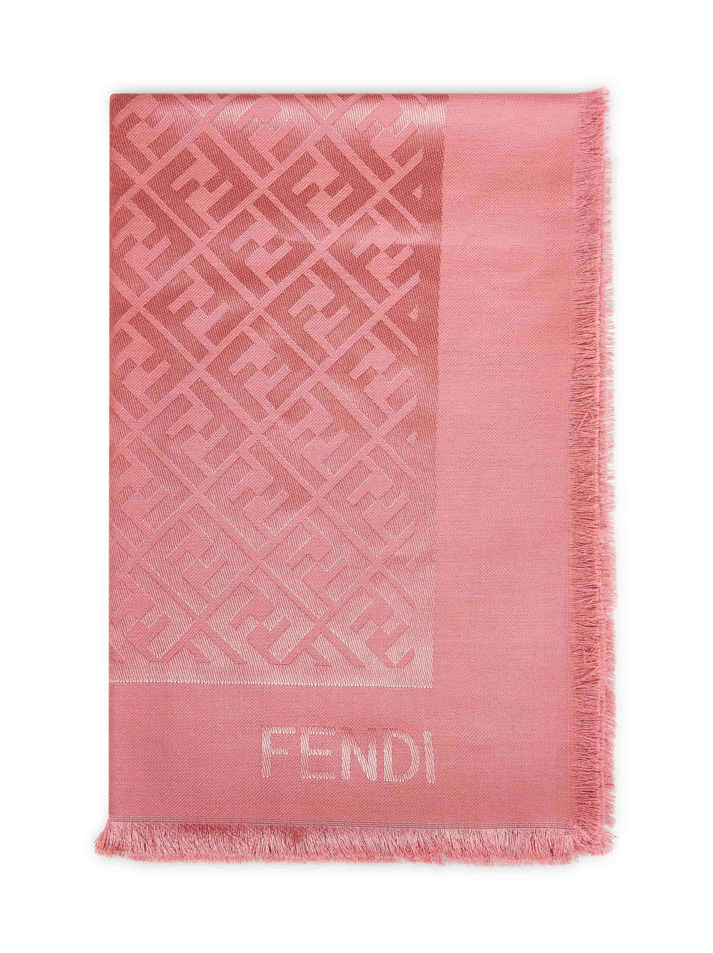 Scialle FF in seta e lana rosa