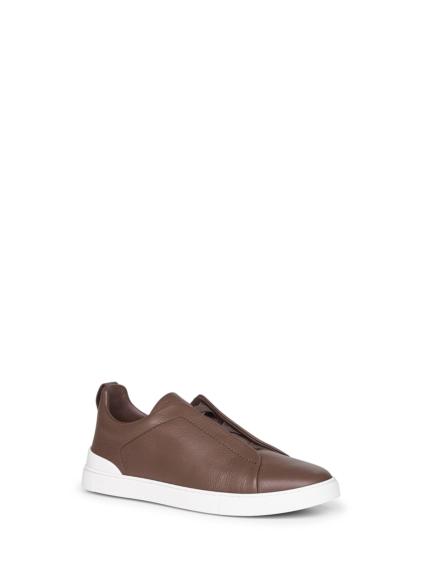 Brown deerskin Triple Stitch sneakers