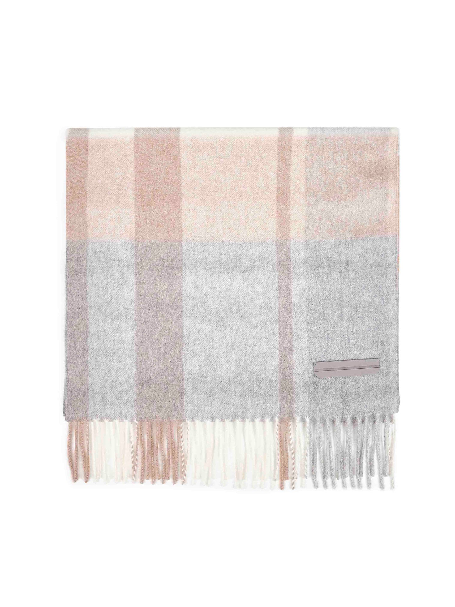 Beige checked Oasi Cashmere scarf
