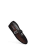 Black velvet-effect fishnet ballet flats