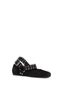 Ballerine Flat Biker in pelle scamosciata nera<BR/>