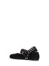 Ballerine Flat Biker in pelle scamosciata nera<BR/>