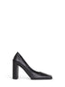 Black leather Square pumps