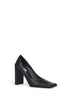 Black leather Square pumps