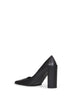 Black leather Square pumps