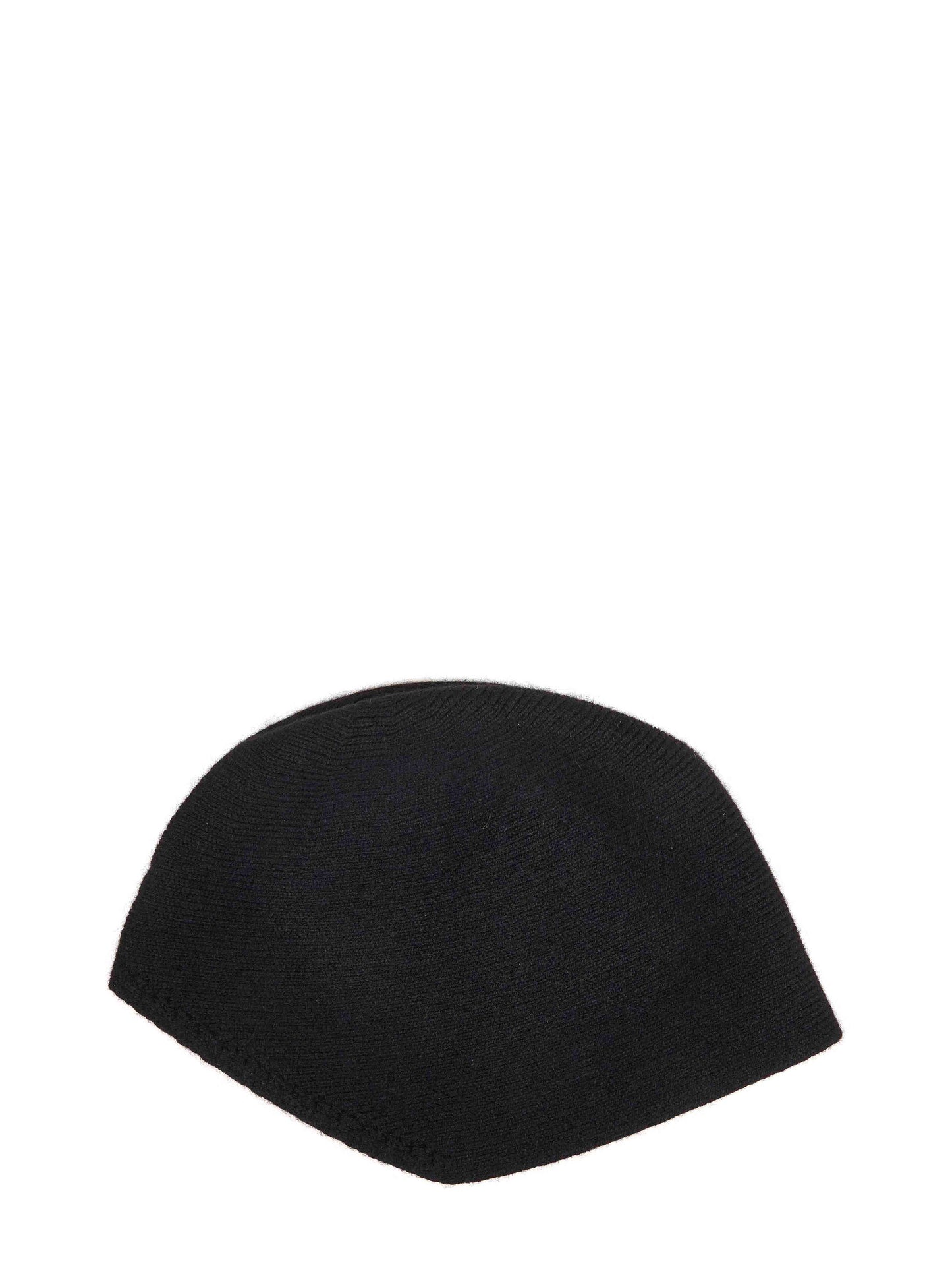 Black cashmere knit bucket hat