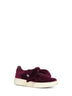 Burgundy velvet Medalist Low sneakers