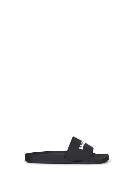 Black rubber Pool Slide sandals