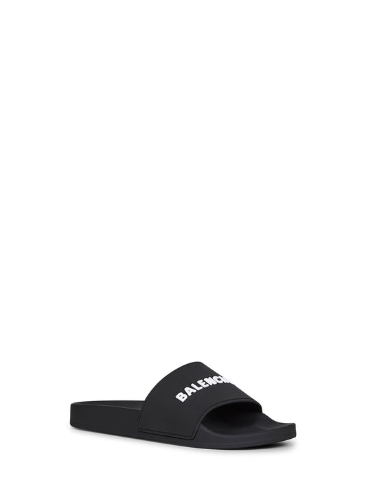 Black rubber Pool Slide sandals