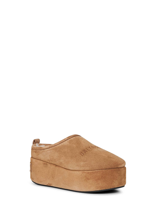 Sabot con zeppa Alaska Soft cammello