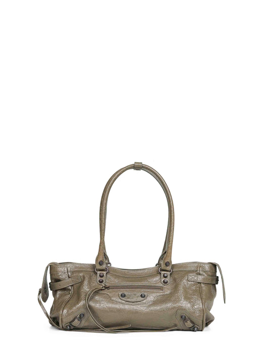 Army green Le City East-West shoulder bag
