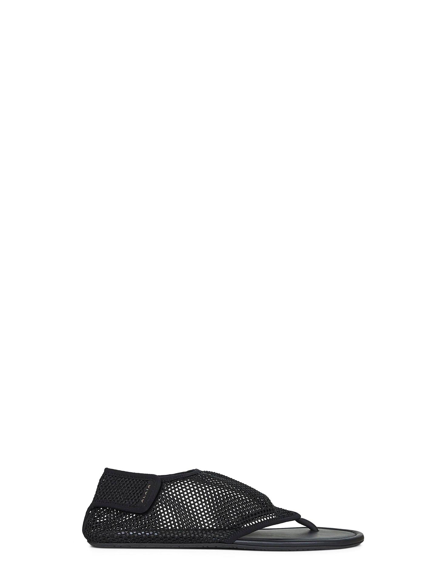 Black fishnet fabric thing sandals