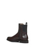 Brown leather Chelsea boots with monili
